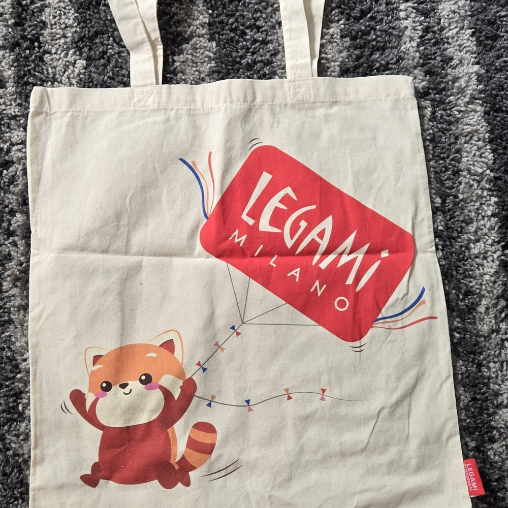 Cream Tote Bag with Red Accents